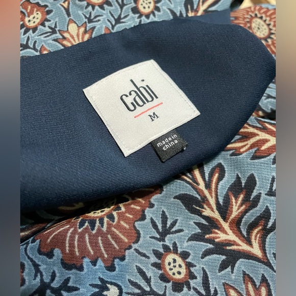 Cabi Provincial Tunic Dress 3295 Blue Floral Paisley Long Sleeve Boho Size M EUC - Picture 3 of 9